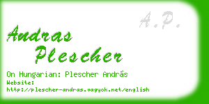 andras plescher business card